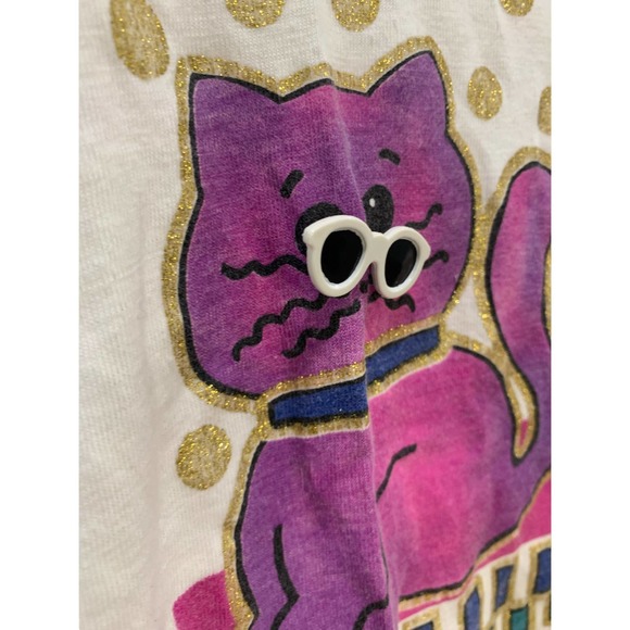 Vintage 1993 Fun Art by Lori B cat t-shirt with shoulder pads. - Picture 3 of 10